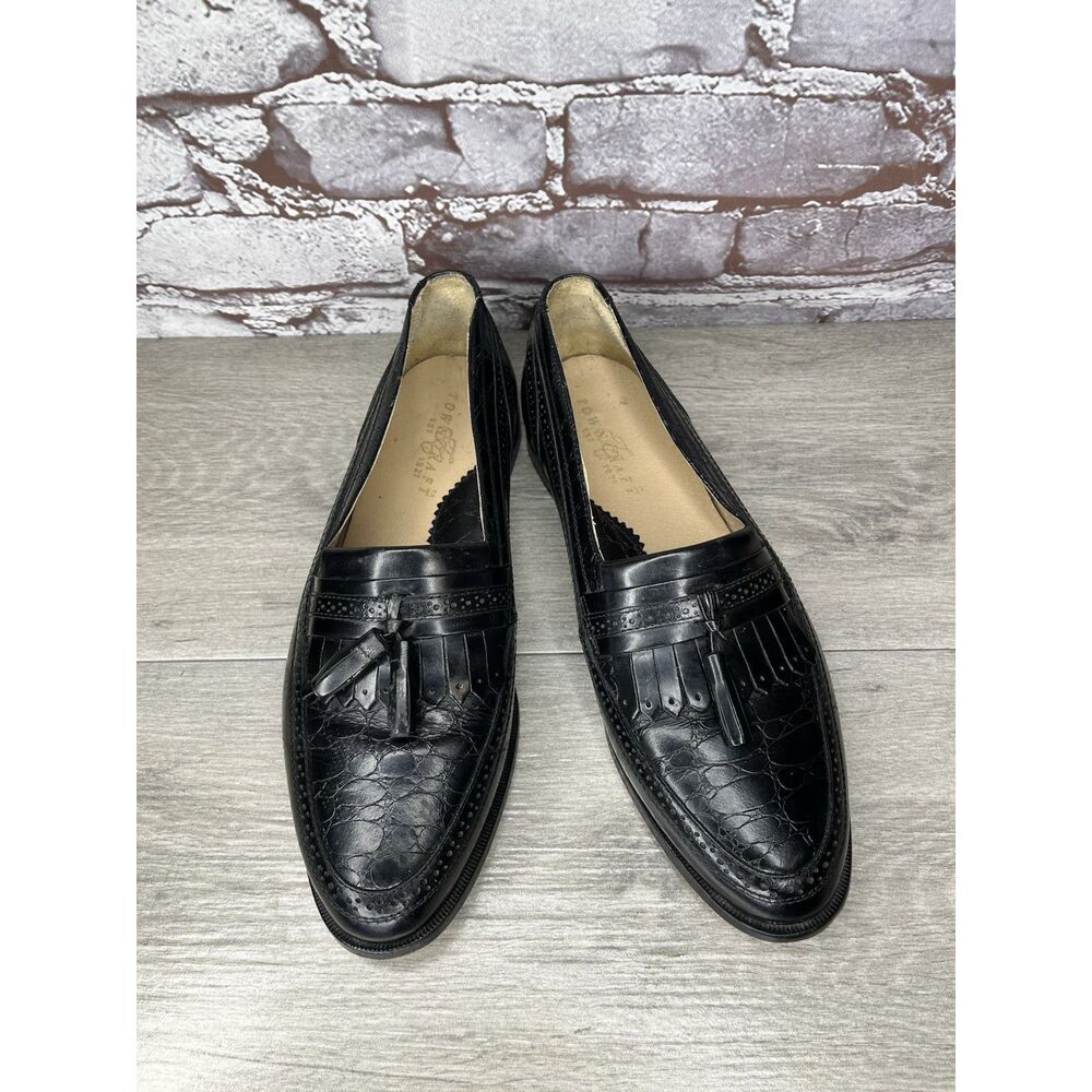 Townscraft Black Leather Tassel Loafer Slip On Dress Shoes Men’s Sz 8.5D US/42EU